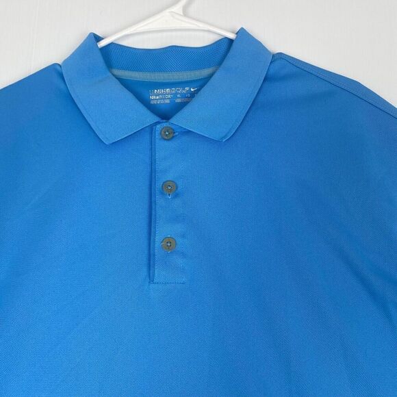 Nike Golf Shirt Mens Sz XL Blue Polo Dri Fit Short Sleeve  Lightweight Used - Picture 13 of 15